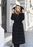 Quilted jacket with fur Black MARISEL
