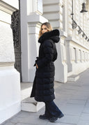 Quilted jacket with fur Black MARISEL
