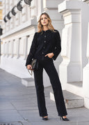 Black IMPRESJA sweater with openwork sleeves