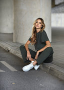 Spodnie dresowe bawełniane Khaki MADDIE
