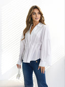 Bawełniana koszula oversize Biała AWAY