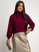 Sweter Golf 30% Baby Alpaka Burgund SOFE