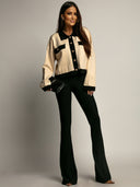 Beige Viscose Cardigan with Buttons DIANA