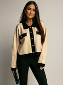 Beige Viscose Cardigan with Buttons DIANA
