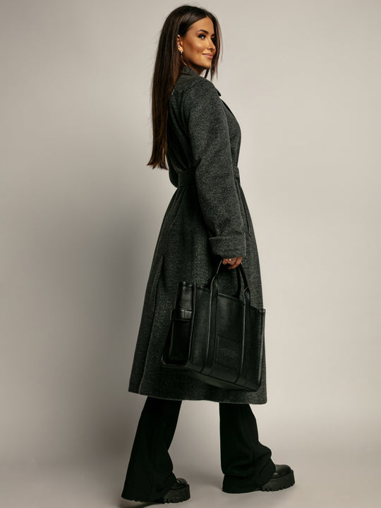 Wool-lined coat, Gray PREMIUM