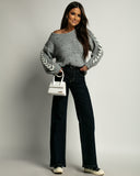 Wool sweater with decorative sleeves Gray LOOP