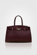 Torebka Shopper ze Skóry Naturalnej Burgund MAXI REBEL