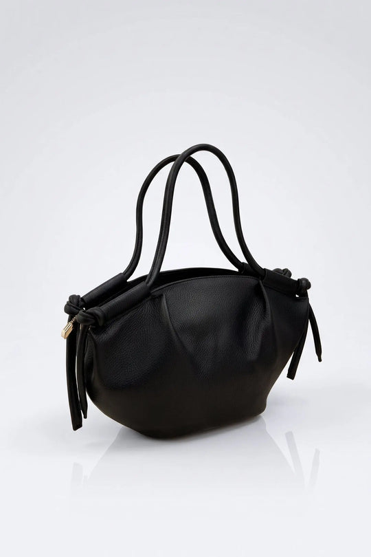 Torebka Shopper ze Skóry Naturalnej Czarna MIDI REBEL ohhoney