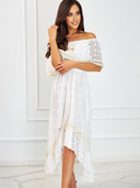 Ażurowa Sukienka Boho Hiszpanka Biała KIRI