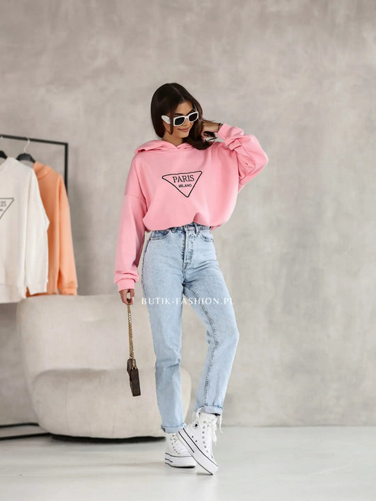 Bluza z kapturem Różowa PARIS