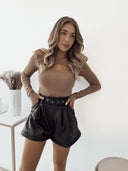 Bluzka z wycięciem bawełniana Camel KENDAL  
