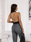  Body z cekinami i odkrytymi plecami Czarne MAGICAL EFFECT