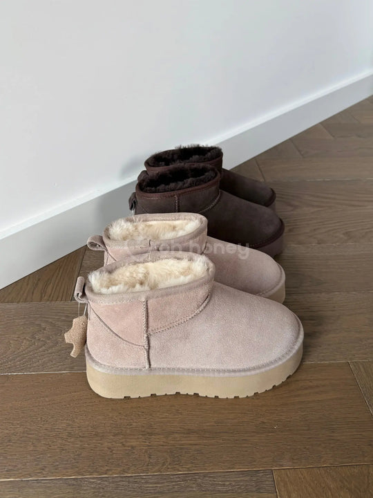 Buty Emu Skóra Naturalna Beżowe SNOW