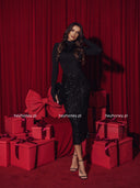 Cekinowa Spódnica midi Czarna GLITZ & GLAM