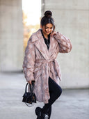 Beige ROBBI Faux Fur Coat