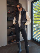 Kamizelka Puchowa z Naturalnym Wypełnieniem Czarna SIMONA 