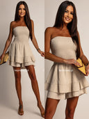 Kombinezon Muślinowy bez ramiączek Beżowy ESTINA