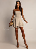 Kombinezon Muślinowy bez ramiączek Beżowy ESTINA