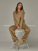 Komplet dzianinowy Sweter i Spodnie Camel DAKOTA