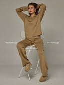 Komplet dzianinowy Sweter i Spodnie Camel DAKOTA