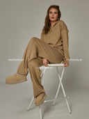 Komplet dzianinowy Sweter i Spodnie Camel DAKOTA