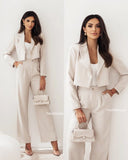 Komplet garniturowy z krótką marynarką i spodniami Beżowy BRUNELO