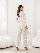 Komplet garniturowy z krótką marynarką i spodniami Beżowy BRUNELO