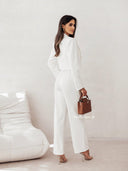 Komplet garniturowy z krótką marynarką i spodniami Biały BRUNELO