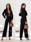 Komplet garniturowy z krótką marynarką i spodniami Czarny BRUNELO