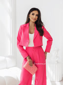 Komplet garniturowy z krótką marynarką i spodniami Fuksja BRUNELO