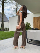 Komplet Kamizelka i Spodnie Czekoladowy BRONTE