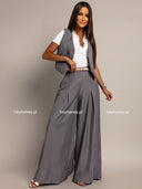 Komplet Kamizelka i Spodnie Szary MILADY - PRZEDSPRZEDAŻ