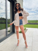 Koszula Muślinowa Oversize Beżowa BALI   