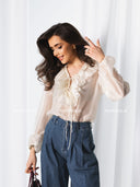 Koszula z Tencelem Ecru MARCELLE 