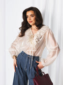 Koszula z Tencelem Ecru MARCELLE 