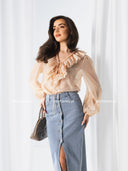 Koszula z Tencelem Morelowa MARCELLE