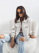 Kurtka Bomberka Satynowa Jasnobeżowa MILEY 