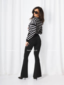 Legginsy Dzwony z Wiskozą Czarne NOIR