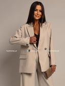 Marynarka Elegancka Dwurzędowa Beżowa ASTORIA