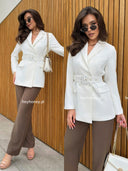 Marynarka z Paskiem Biała ARABELLA