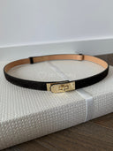 Pasek ze Skóry Naturalnej Zamszowy ze Złotą Klamrą Czekoladowy PINO