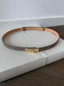 Pasek ze Skóry Naturalnej Zamszowy ze Złotą Klamrą Taupe PINO 