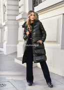 Pikowana kurtka z kapturem Khaki DELIA