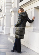 Pikowana kurtka z kapturem Khaki DELIA