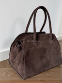 PRE-ORDER WYSYŁKA PO 06.10 Torebka Skóra Naturalna Zamszowa Duża Czekoladowa EMMA