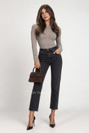 Spodnie Jeansowe Mom Fit Czarne MONTANA