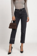 Spodnie Jeansowe Mom Fit Czarne MONTANA