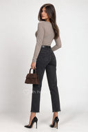 Spodnie Jeansowe Mom Fit Czarne MONTANA