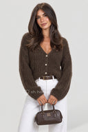 80% Kid Mohair Cardigan Sweater Sky Blue PUFF
