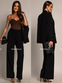 Spodnie Eleganckie z Wysokim Stanem Czarne ASTORIA 